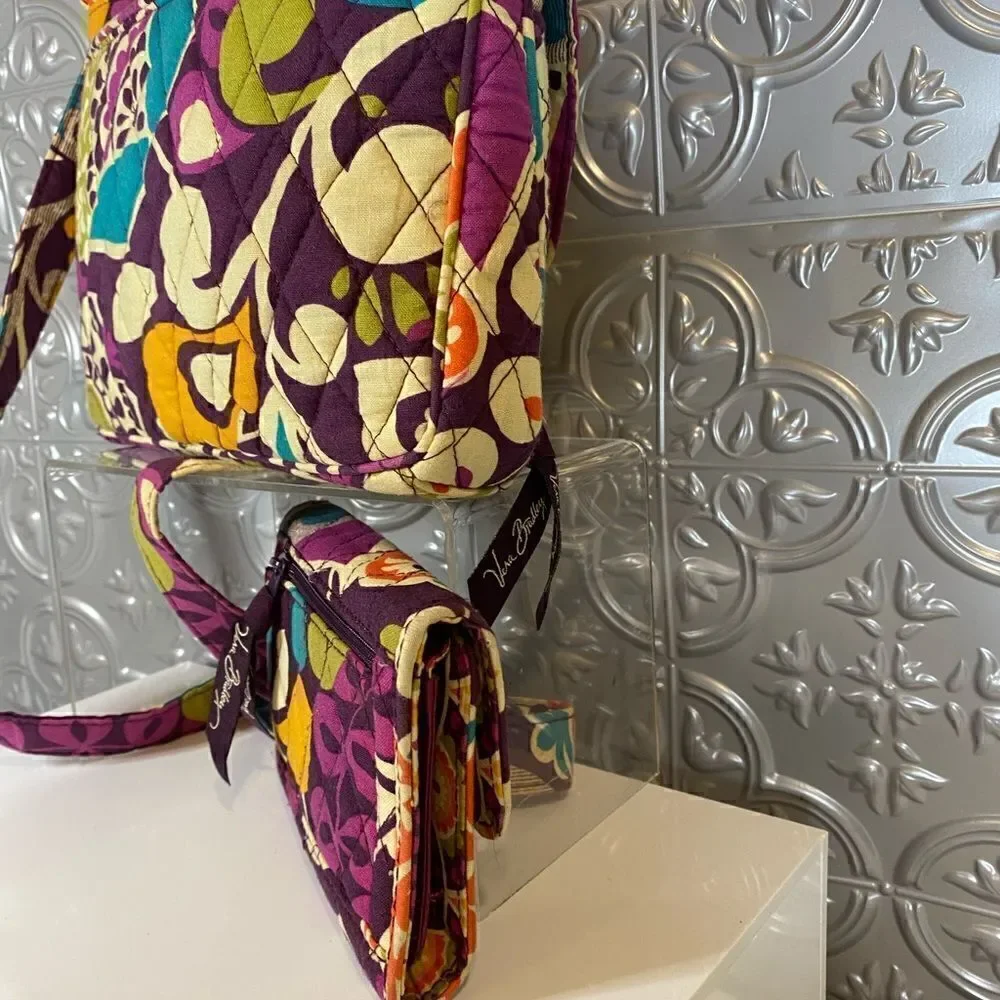 NWOT SETVera Bradley Plum Crazy Pattern - Picture 5 of 8